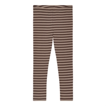 BIRKHOLM Stribede Rib Leggings Kashmir Brun & Chokolade Brun